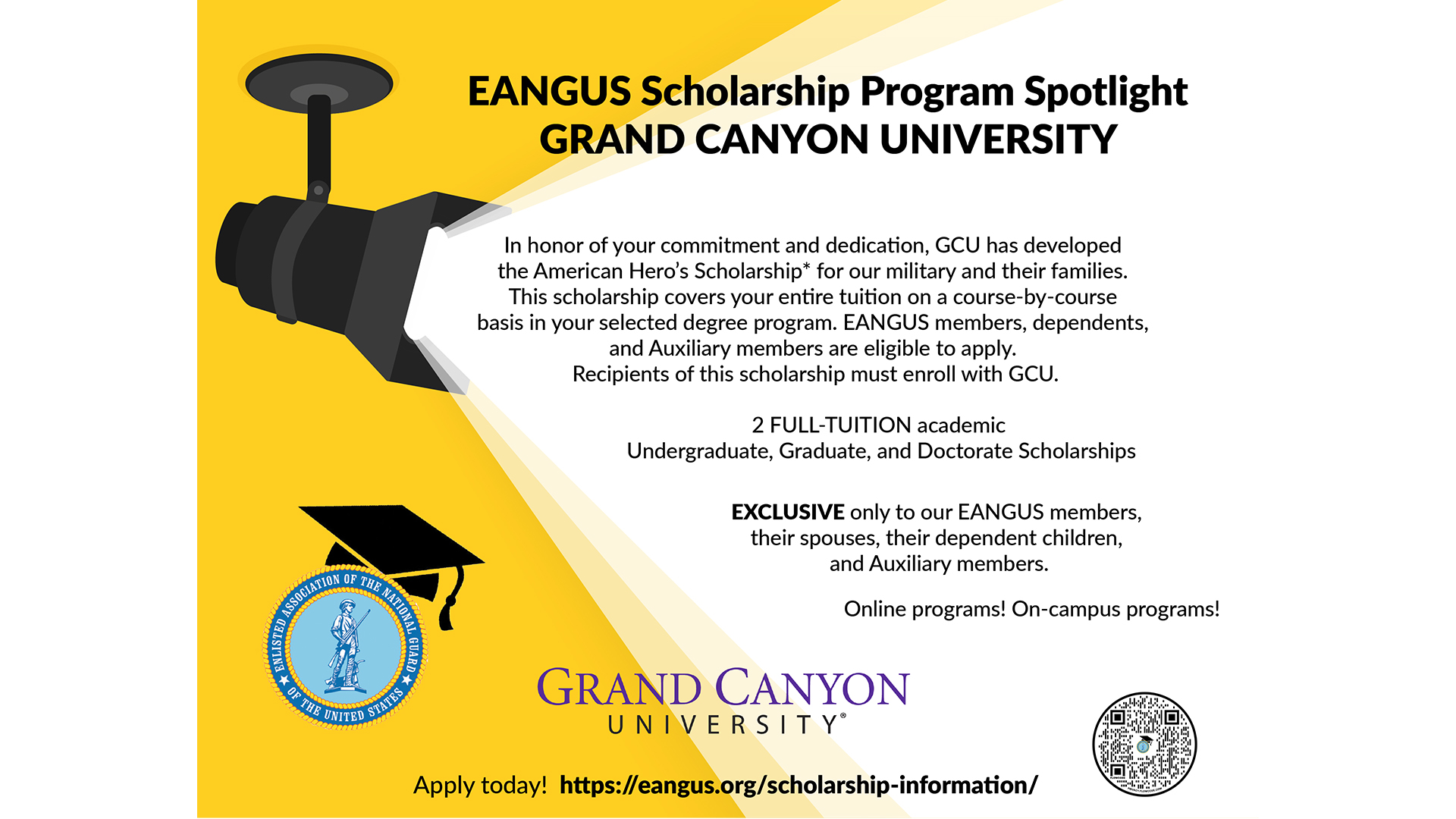 2023 EANGUS Scholarship Program Spotlight: Grand Canyon University