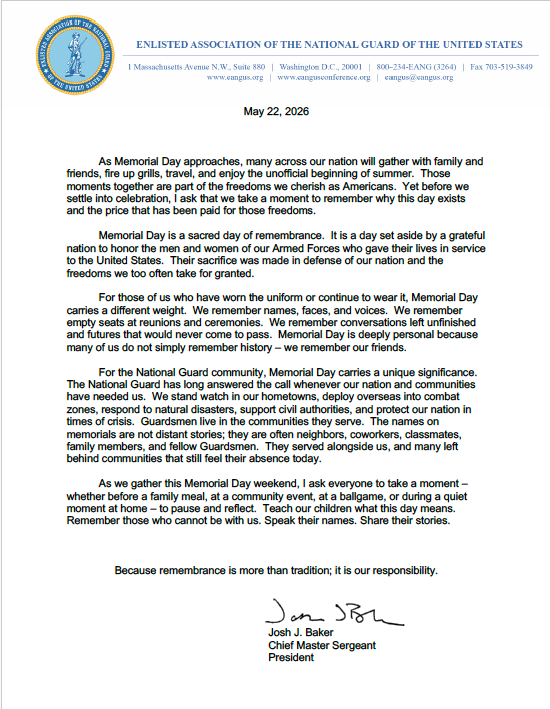 President’s Memorial Day Message